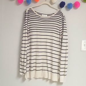 Elle Large Black Cream Sweater